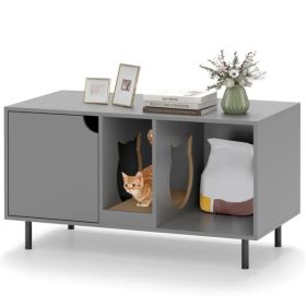 Gray Cat Litter Box Enclosure (Option: Default Title)
